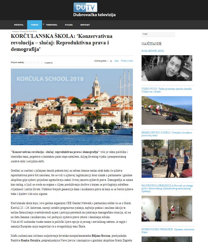 Dubrovačka televizija: 2018 Korčula School Image